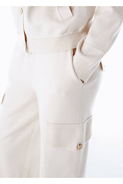 Knitss Cream Knitwear Cargo Pants