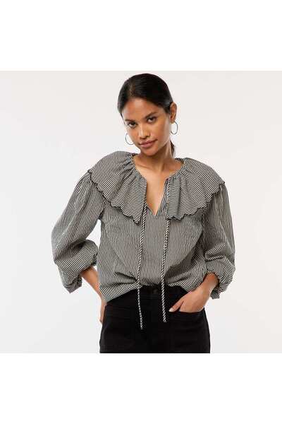 KİABİ Blouse with large Peter Pan collar BLUE