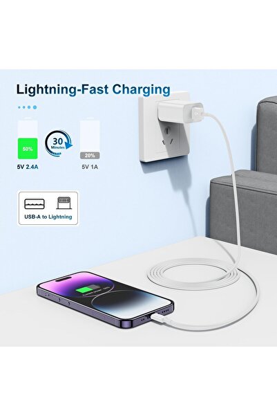YONK NEW 3Pack Fast Charging USB Cable Durable Data Sync Cord Compatible with iPhone & iOS Devices