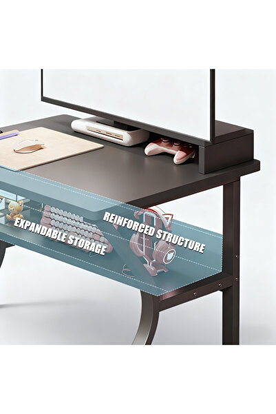 AZZHAAR Gaming Desktop Computer Desk,Home Office Desk,Versatile Gaming and Study Solution for Modern Homes