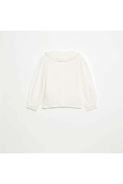 KİABİ Double Gauze Cotton Blouse WHITE