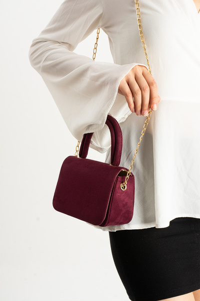 Night Yefra Model Suede Women's Hand and Shoulder Bag