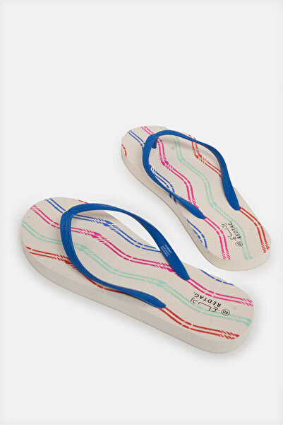 REDTAG Women Blue Stripe Flipflop