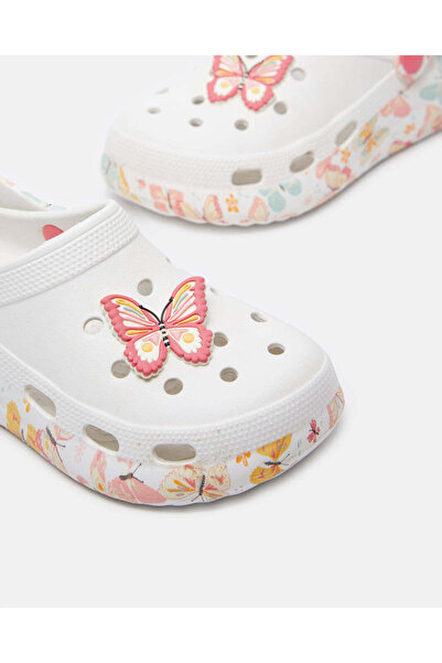 REDTAG Girls White Embellished Butterfly Clog