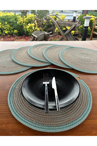 Home Inn Home Textile 6-Piece Round Placemat Set – Easy to Clean, for Modern Tables