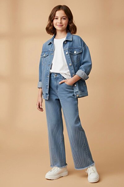 Minigimin Cicileri My Little One's Cicileri Line Stone Detailed Girls' Soft D...