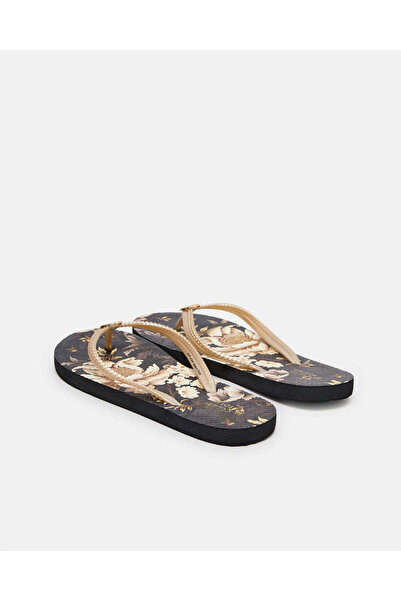 REDTAG Women Black Floral Print Flip Flop