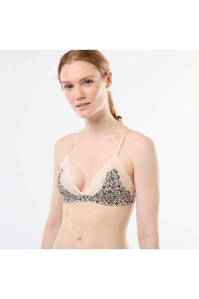 KİABİ Printed Wireless Triangle Bra WHITE