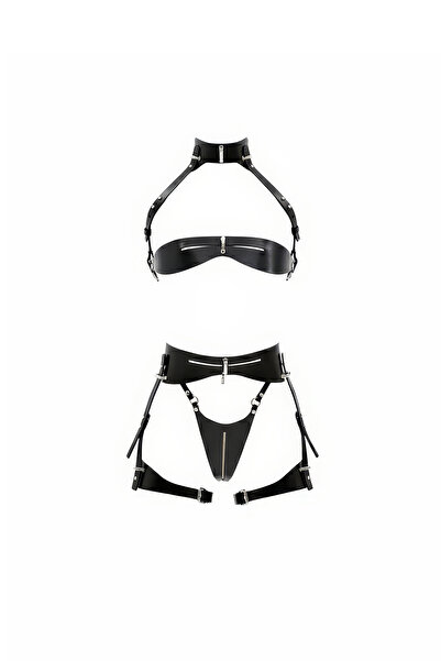 Angels Passion Black Sexy Leather Fantasy Clothing - Simple Elegance with Minimal Cuts