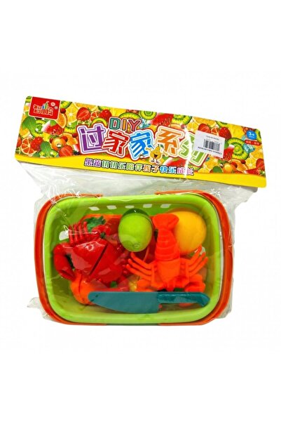 OEM Toy set: cuttable fruits & vegetables with basket and accessories, multicolor, 23x15x9 cm