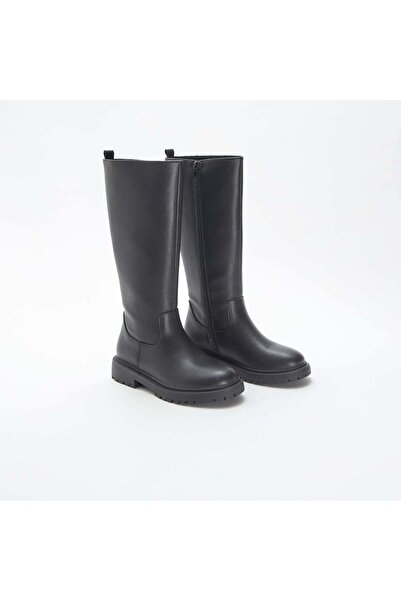 KİABİ High faux leather boots BLACK