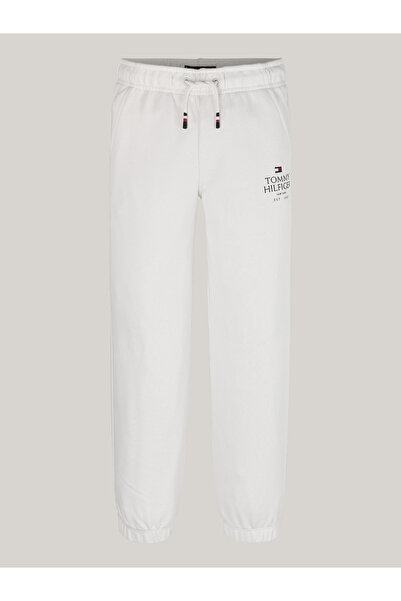 Tommy Hilfiger Boys Ancient White Logo Puff Print Regular Sweatpants