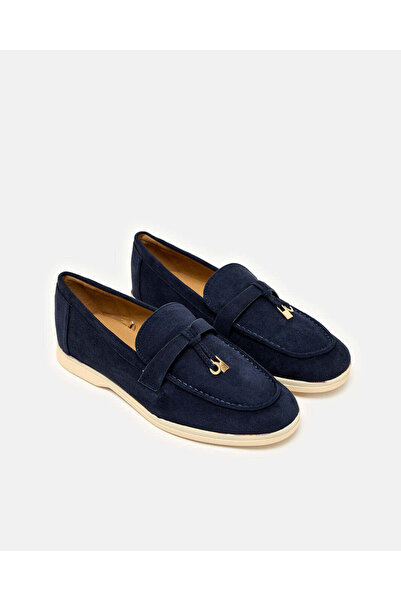 REDTAG Women Navy Loafer With Buckle Trim Upper