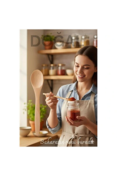 shopwave Natural Hornbeam Spice Spoon – 13 Cm, Mini Size, Stylish and Practical Kitchen Helper