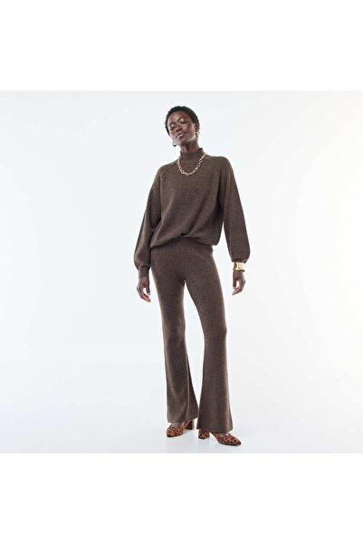 KİABİ Soft Ribbed Leggings BROWN