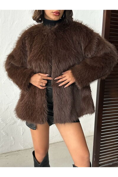 studio fashion 1988 Women's Brown Premium Soft Touch Plush Lined Mid-Length F...