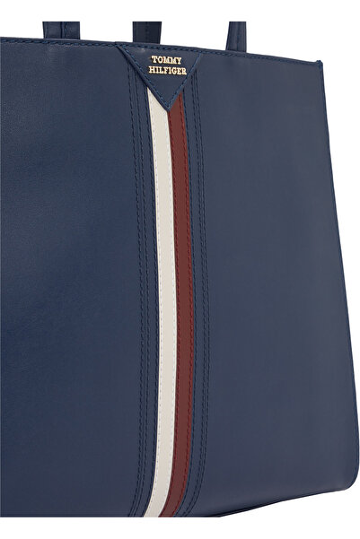 Tommy Hilfiger Women Corp Leather Pushlock Leather Tote Bag