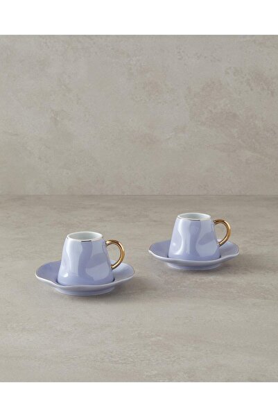 English Home Felix New Bone China Kahve Fincan Takımı 4 Parça 2 Kişilik Lila