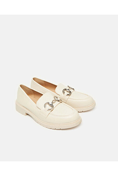 REDTAG Women Beige Loafer With Buckle Trim