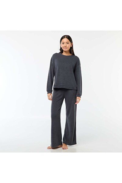 KİABİ طقم بيجاما جيرسي سادة باللون الأزرق