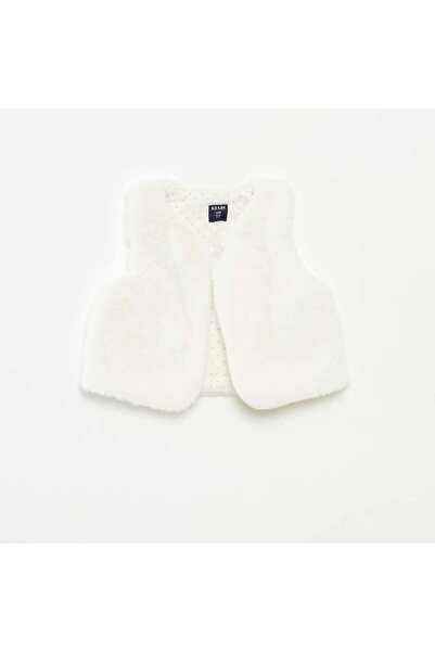KİABİ Faux fur gilet WHITE