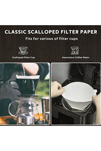 EHOME Coffee Filters Paper,Basket Disposable Natural Paper Filters Cone For Coffee Maker (White 100 V)