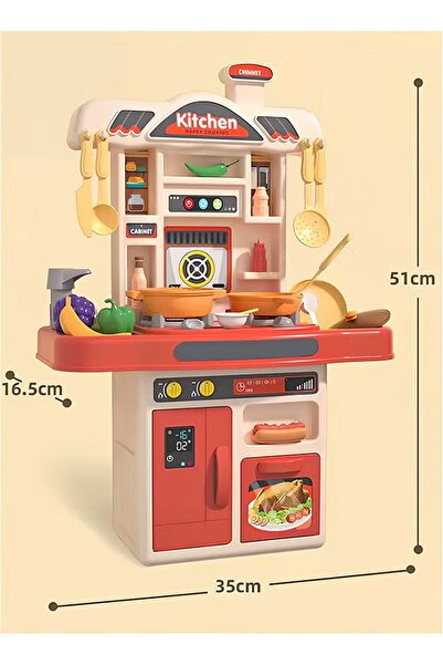 Generic مجموعة ألعاب المطبخ للأطفال، 31 قطعة من ألعاب المطبخ التظاهرية، مؤثرات صوتية واقعية ووظائف محاكاة