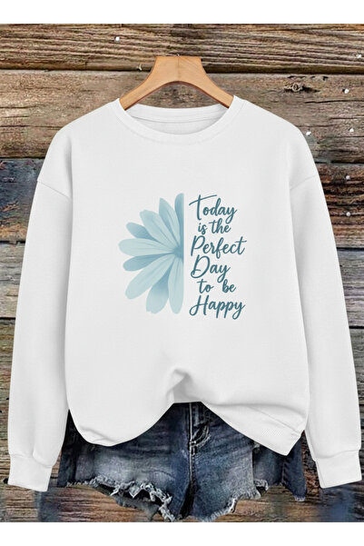 uyguntarz Το unisex σήμερα είναι το φούτερ με λαιμόκοψη με το τέλειο σχέδιο με στάμπα