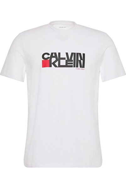 Calvin Klein Jeans Crew Neck Printed White Men's T-Shirt Lv04Rd814Gyaa Ss 30S...