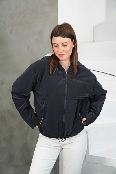 ALMİNA KAPİŞONLU PELUŞ ASTARLI MONT