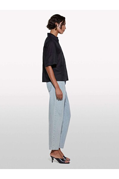 Sisley Women's 100% Cotton Stone Washed Regular Waist Mom Fit Denim Pants 325P4Tfhle04I-Sis901