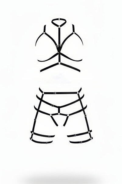 Angels Passion Black Fantasy Garter Products - with High-Quality Leather Shine