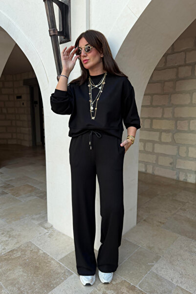 BayBayan Costum de damă din modal, cu mânecă lungă, moale, cu talie înaltă și...