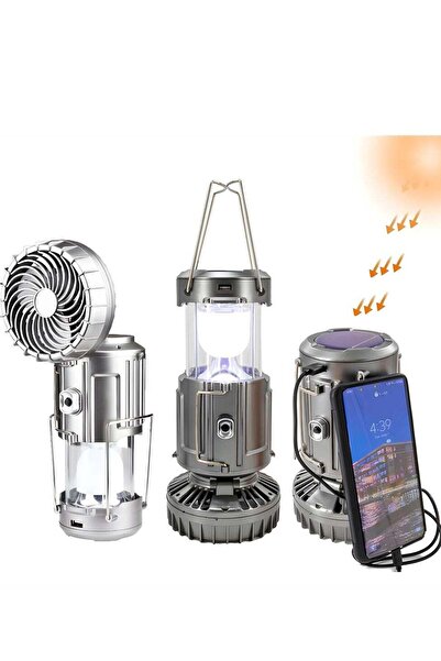 Generic Solar LED Fan Lantern - Multi-Function Handheld Emergency Light for C...