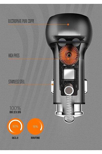 LDINO LDNIO C503Q Metal Car Charger: Dual USB, 36W Max Output, QC 3.0 Fast Charging, DC 12-24V Input