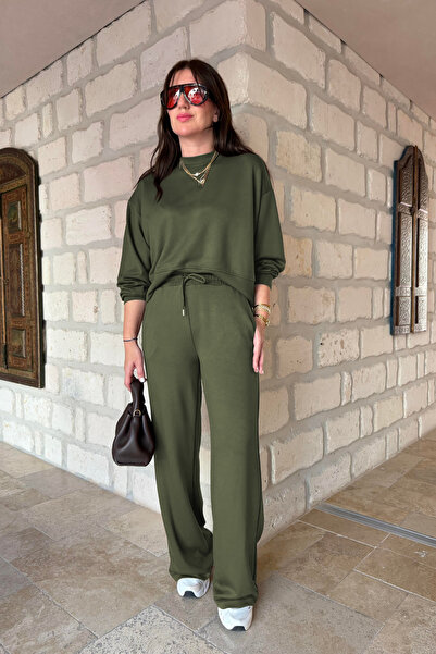 BayBayan Women's Modal Long Sleeve Soft High Waist Loose Pants Suit