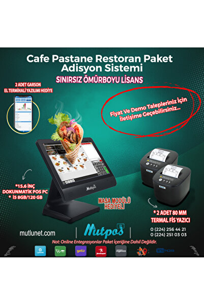 Lotus Pecas Mutpos Cafe & Restoran Adisyon ve Sipariş Sistemi - Onset Yazılım...
