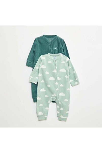 KİABİ 2-Pack Fleece Footed Pajamas - 2 pieces GREEN