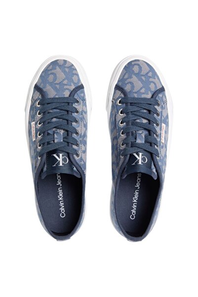 Calvin Klein Vulkanize Düz Platform Jakarlı Desenli Kadın Mavi Sneaker YW0YW01965-0G0
