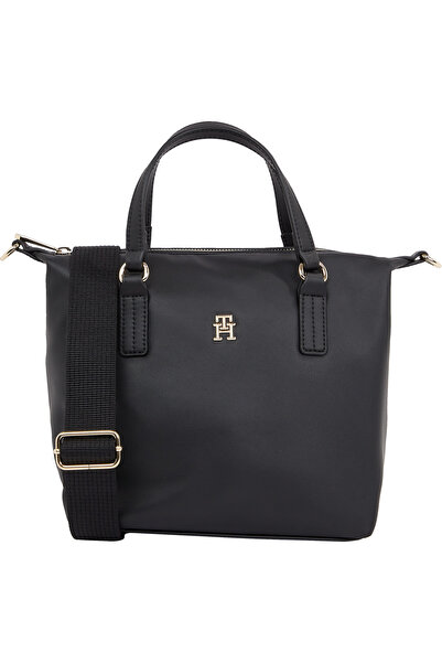 Tommy Hilfiger Women Black Polyester Monogram Tote Bag