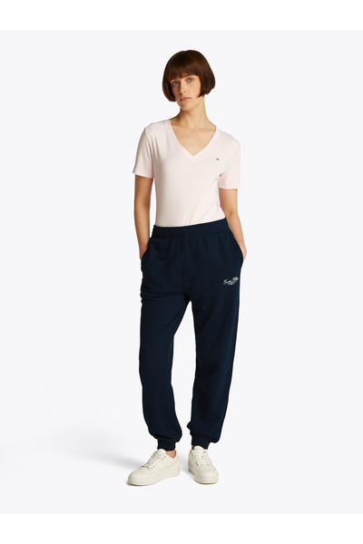Tommy Hilfiger Women Dark Night Navy Regular Script Sweatpants