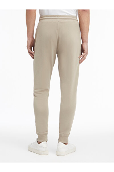 Calvin Klein Men Vintage Khaki Cotton Structured Embroidered Sweatpants