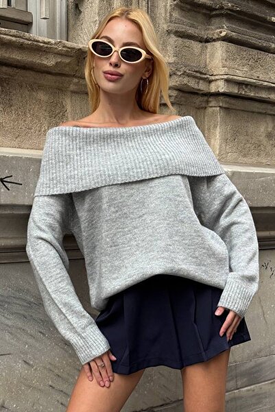 VAGGON Women's Grimelange Madonna Collar Long Sleeve Knitwear Dress Vs01542