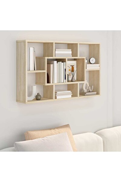 vidaxl Wall Shelf Sonoma Oak 85x16x52.5 cm Engineered Wood