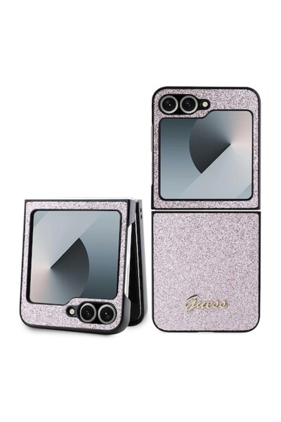 Guess Case for Samsung Galaxy Z Flip6, Polyurethane, Pink