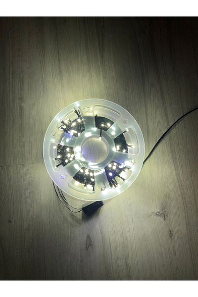 OKYANUSAYD 50 METRE 240 LEDLİ SİYAH KABLO BEYAZ SABİT BEYAZ IŞIK ÇAKARLI YILBAŞI AĞACI SÜSLEME İP LED IŞIK