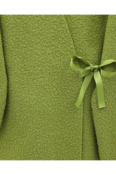 Modamorfo Side Tie Boucle Kimono - Oil Green