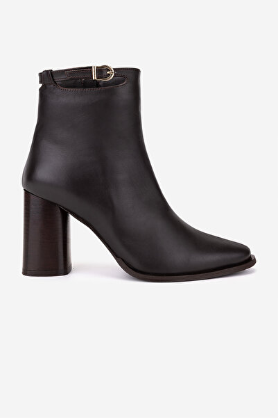 Valmenti Kadın Hakiki Deri Kahverengi Topuklu Bot
