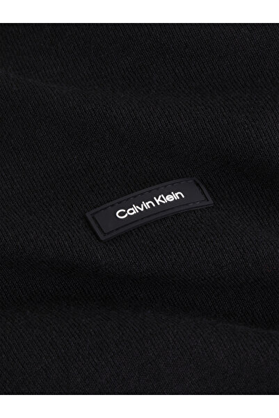 Calvin Klein Men Black Cotton Silk Crew Neck Sweater