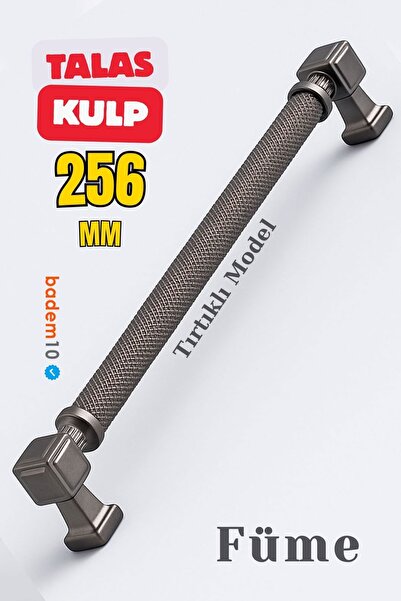 Badem10 Talas Soft Smoked Color 256 mm Metal Handle Serrated Cover Handle Durable Handles Furniture Drawer Cabinet